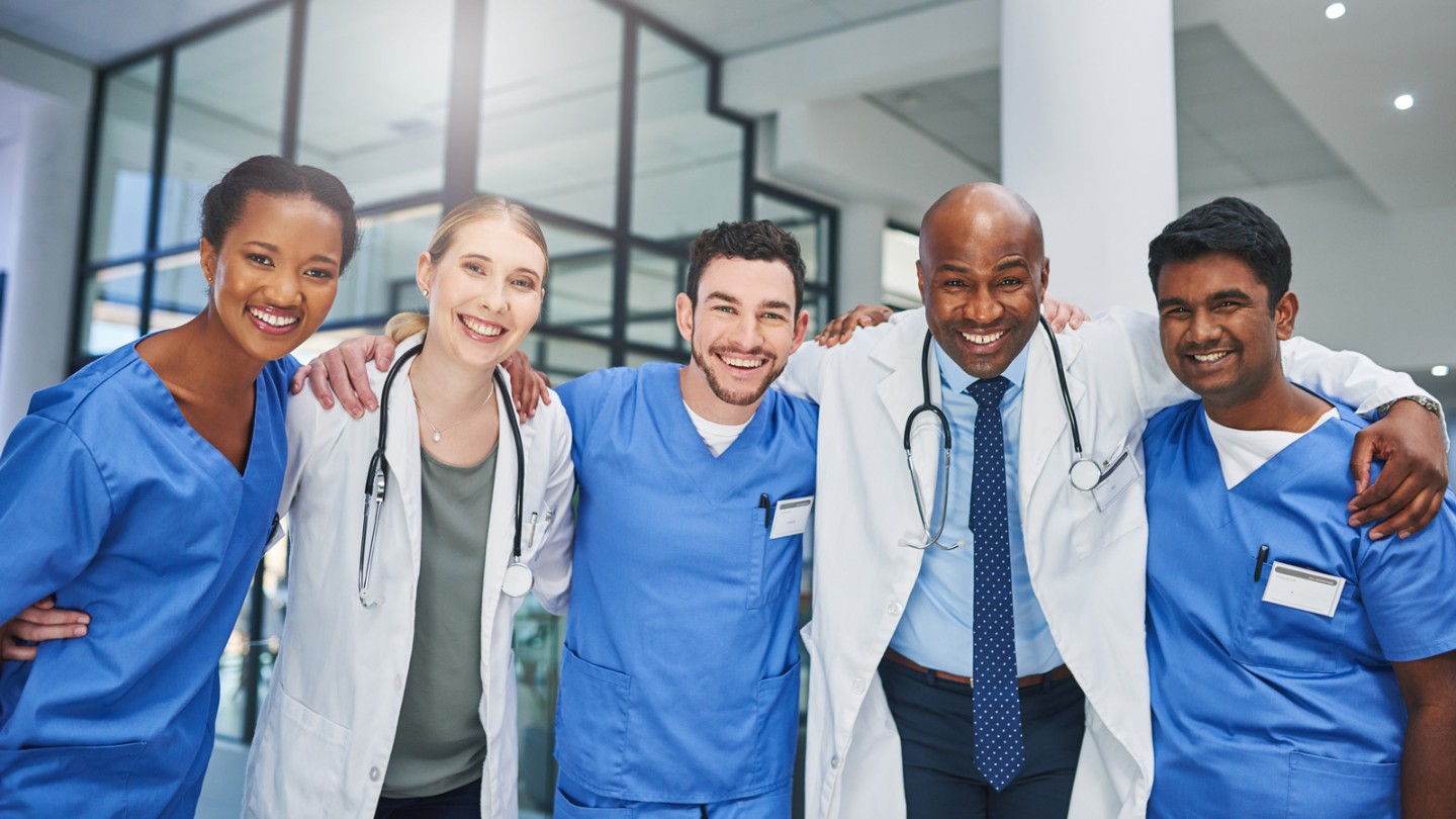 Diverse group of medical professionals